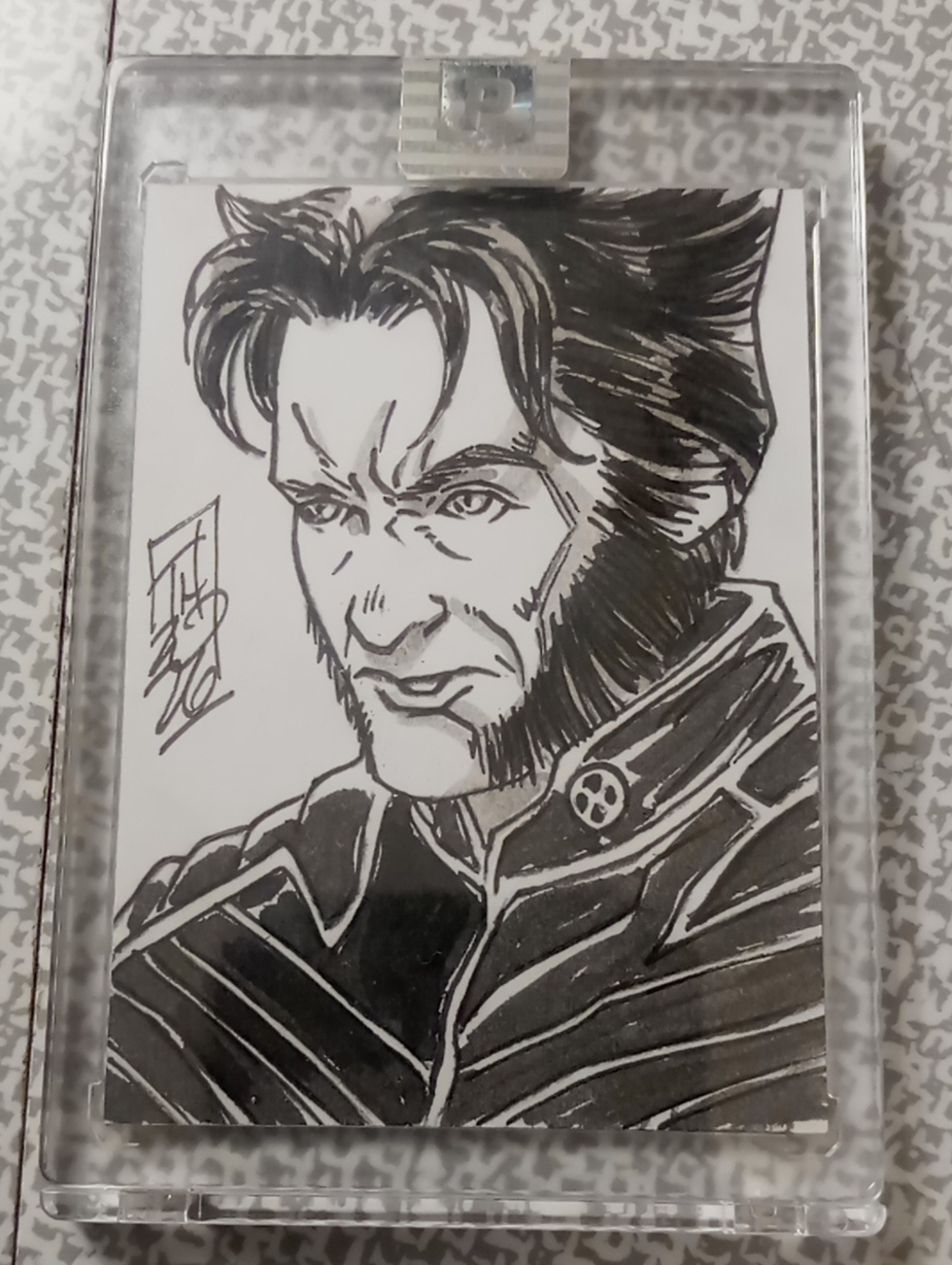 Original Wolverine Sketch Trading Card - Black & White Ink Art
